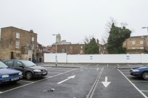 Rear of the site where Hanover House stood, now the car park behind Burger King