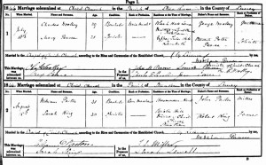 Mary & Charles marriage register entry