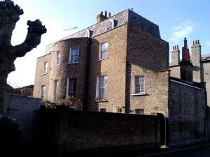 The rear of Grove House, which is now surrounded closely by later buildings